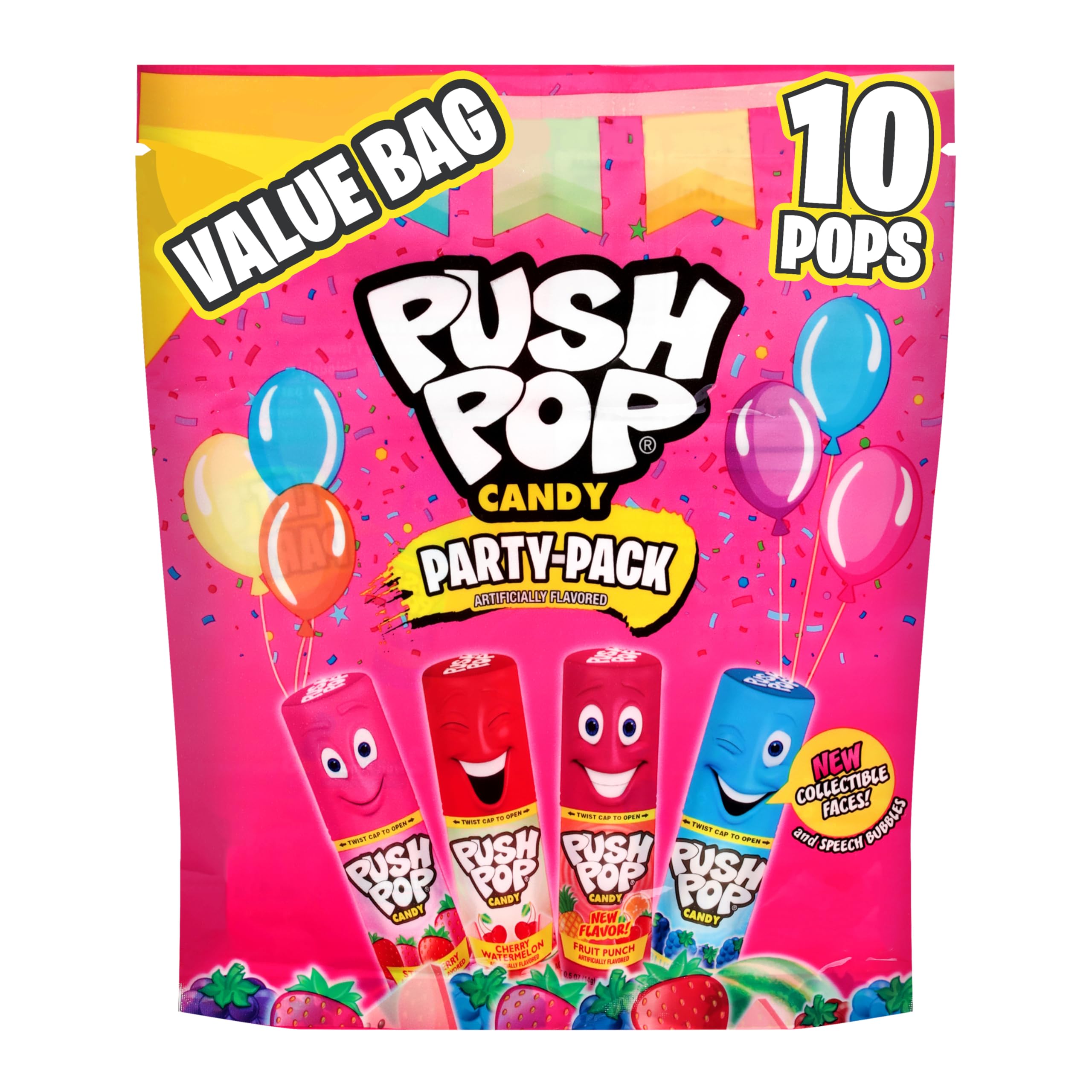 Amazon.com : Push Pop Lollipops, Hard Candy Variety Pack, 10 Count